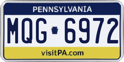 PA license plate MQG6972