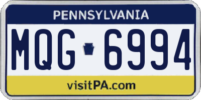 PA license plate MQG6994