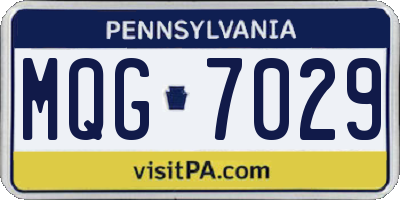 PA license plate MQG7029