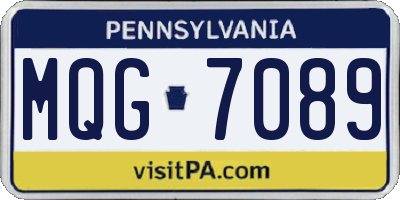 PA license plate MQG7089