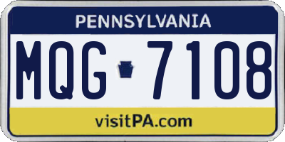 PA license plate MQG7108