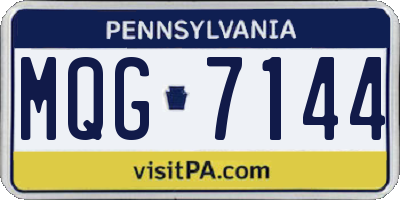 PA license plate MQG7144