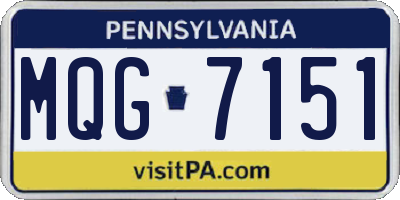 PA license plate MQG7151