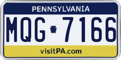 PA license plate MQG7166
