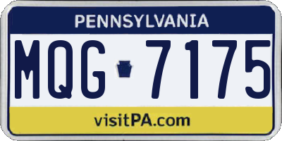 PA license plate MQG7175