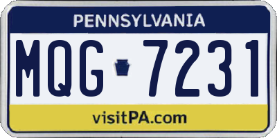 PA license plate MQG7231