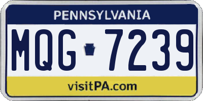 PA license plate MQG7239