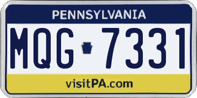 PA license plate MQG7331