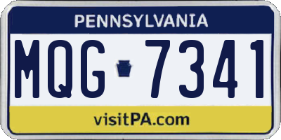 PA license plate MQG7341