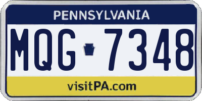 PA license plate MQG7348