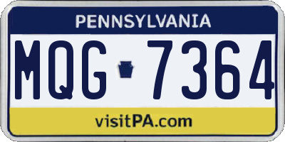 PA license plate MQG7364
