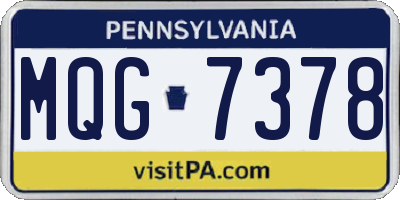 PA license plate MQG7378