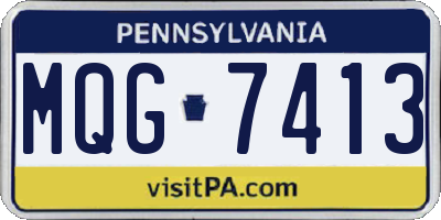 PA license plate MQG7413