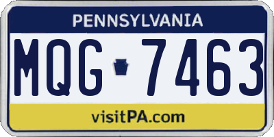 PA license plate MQG7463
