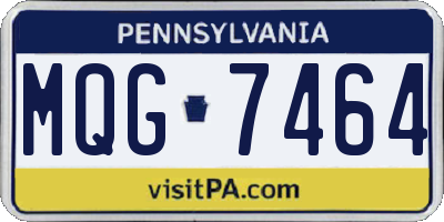 PA license plate MQG7464