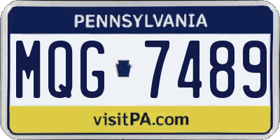 PA license plate MQG7489