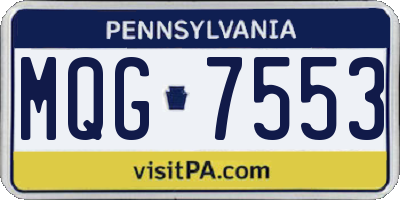 PA license plate MQG7553