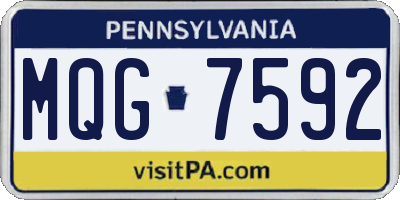 PA license plate MQG7592