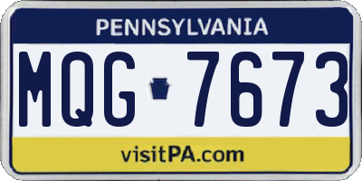 PA license plate MQG7673