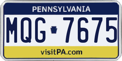 PA license plate MQG7675