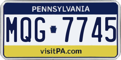 PA license plate MQG7745