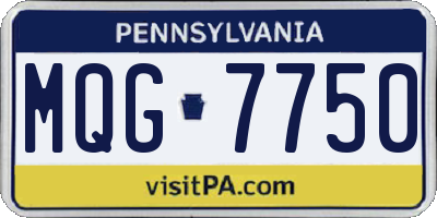 PA license plate MQG7750
