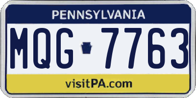 PA license plate MQG7763