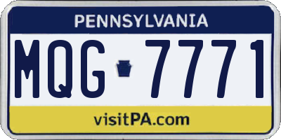PA license plate MQG7771