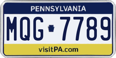 PA license plate MQG7789