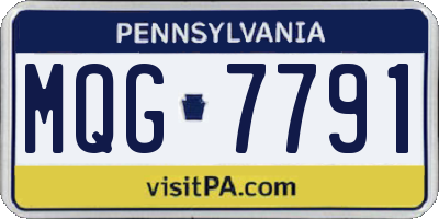 PA license plate MQG7791