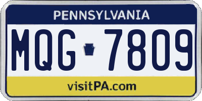 PA license plate MQG7809