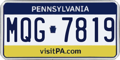 PA license plate MQG7819