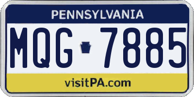 PA license plate MQG7885