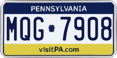 PA license plate MQG7908