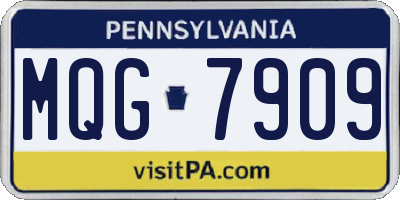 PA license plate MQG7909