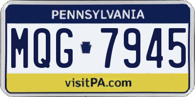 PA license plate MQG7945