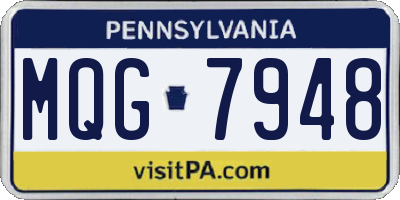 PA license plate MQG7948