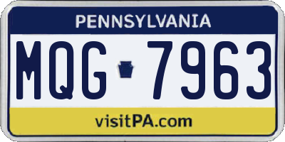 PA license plate MQG7963