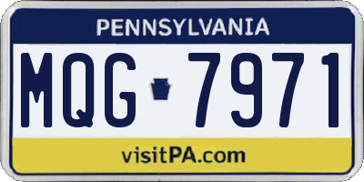 PA license plate MQG7971