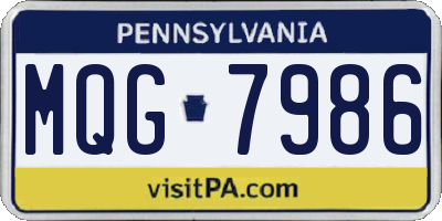 PA license plate MQG7986