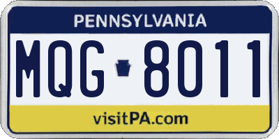 PA license plate MQG8011