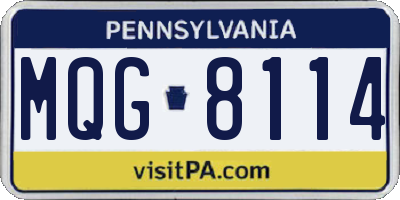PA license plate MQG8114