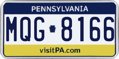 PA license plate MQG8166