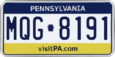 PA license plate MQG8191