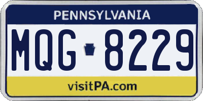 PA license plate MQG8229
