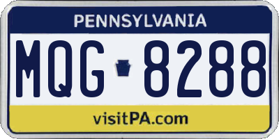 PA license plate MQG8288