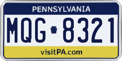 PA license plate MQG8321