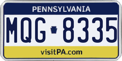 PA license plate MQG8335
