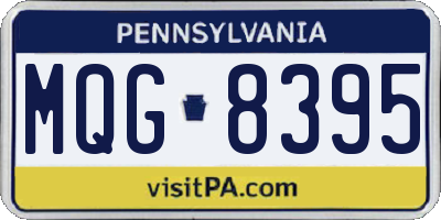PA license plate MQG8395
