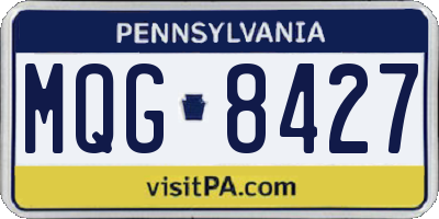 PA license plate MQG8427